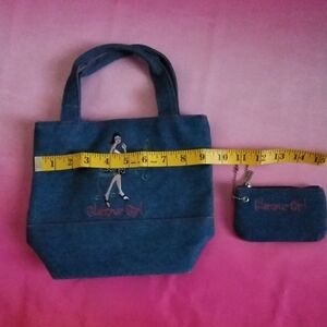 The Girls Blue Denim Tote and Pouch Set